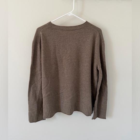 Jenni Kayne Everyday Sweater Women’s Size Large Wool Cashmere Taupe Brown - Picture 2 of 9